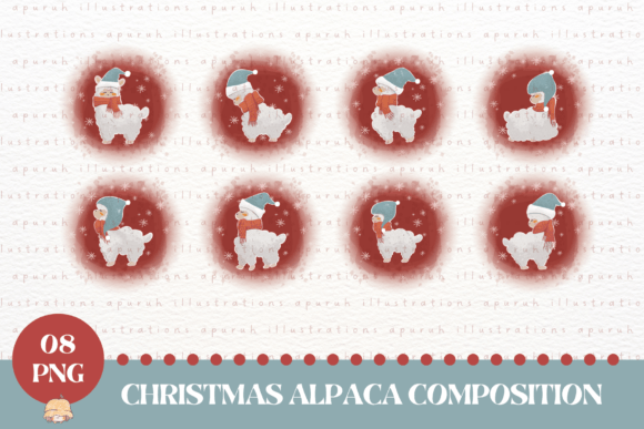 Christmas Alpaca Sublimation Set for Website and Editorial Design