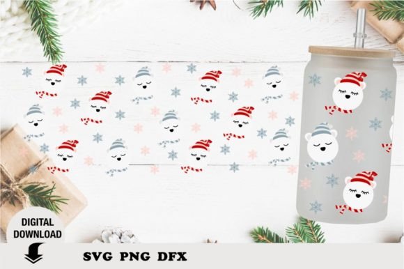 Christmas Bear Full Wrap Illustrations for Festive Content