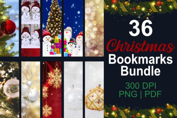 Christmas Bookmark Bundle Illustrations for Creative Projects