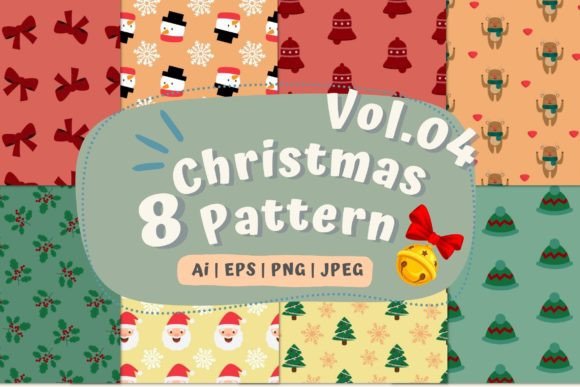 Christmas Digital Paper Pattern Vol.4 for Blog & Website Design