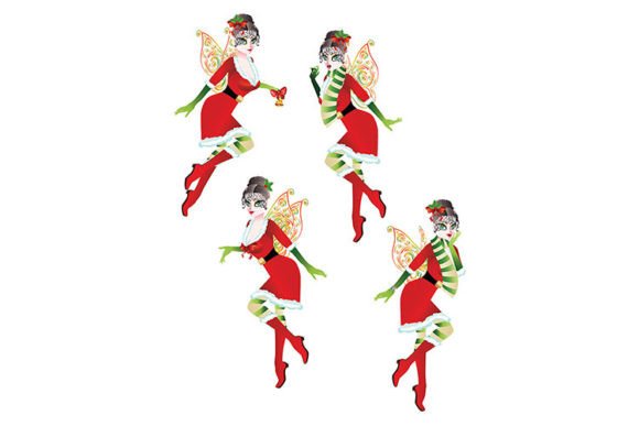 Christmas Elf Girl Illustration for Digital Product Creation