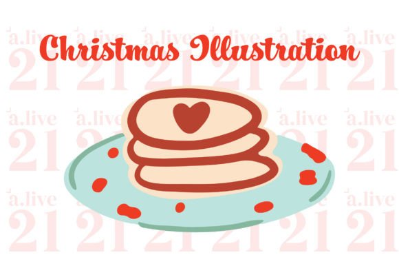 Christmas Food Pancake Clipart SVG for Editorial and Web Design