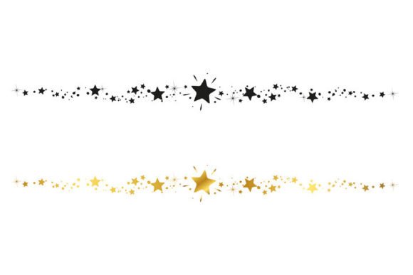 CHRISTMAS GARLAND in BLACK and GOLD Illustrations