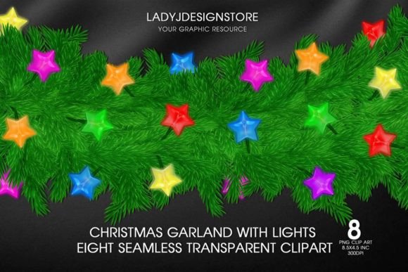 Christmas Garland with Lights Illustrations