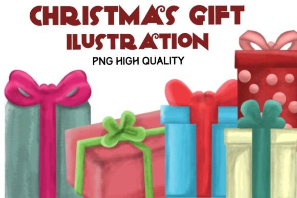Christmas Gift Illustration Pack 01 for Handmade Creations