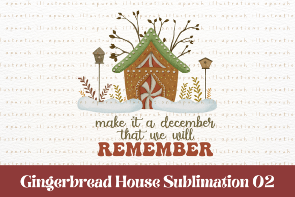 Christmas Gingerbread House Illustrations for Design Projects