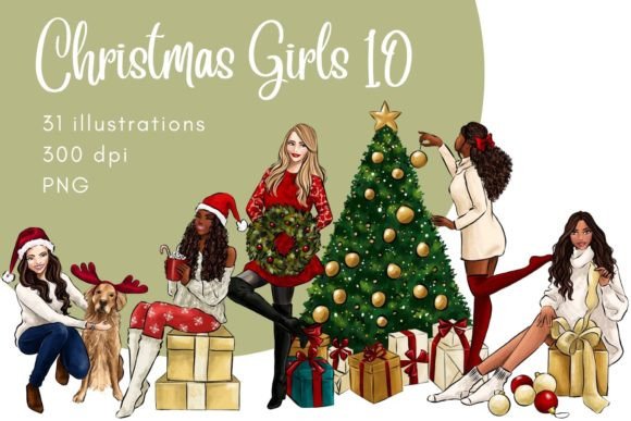 Christmas Girls - Fashion Illustrations for Seasonal Design
