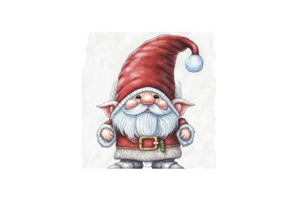 Christmas Gnome, Santa Gonk Watercolor Illustration