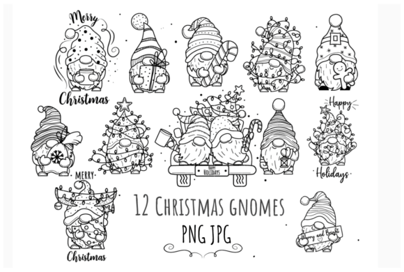 Christmas Gnomes SVG PNG for Illustrations