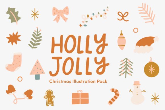 Christmas Illustrations Phrases for Festive Design Projects