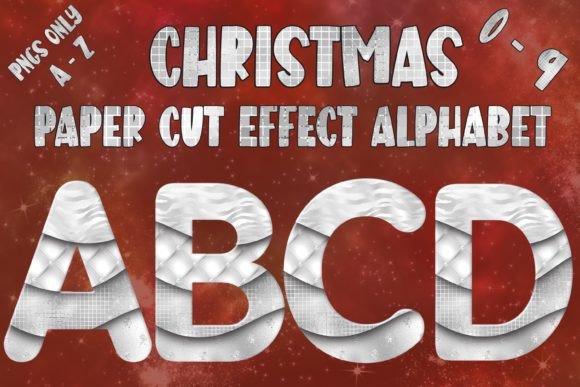 Christmas Paper-Cut Effect White Glam Illustrations