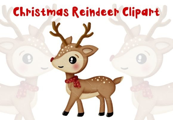 Christmas Reindeer Clipart for Festive Branding