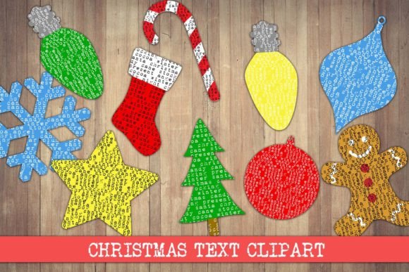 Christmas Shapes Text Clipart for Branding and Marketing