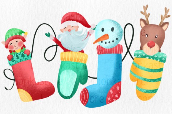 Christmas Socks Santa Reindeer Elf Png Review