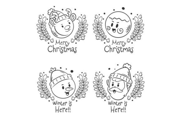 Christmas Symbol Set of Hand Drawn Illustrations