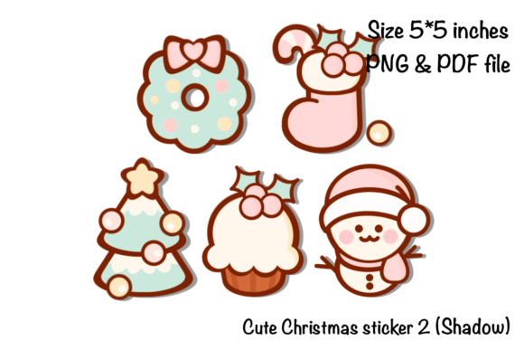 Cute Christmas Sticker 2 for Branding and Illustrations