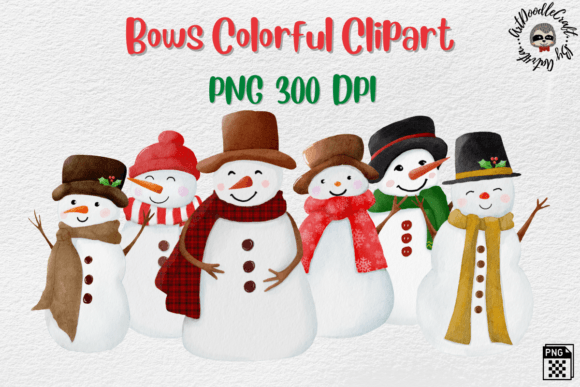 Cute Snowman Christmas PNG Sublimation Illustrations