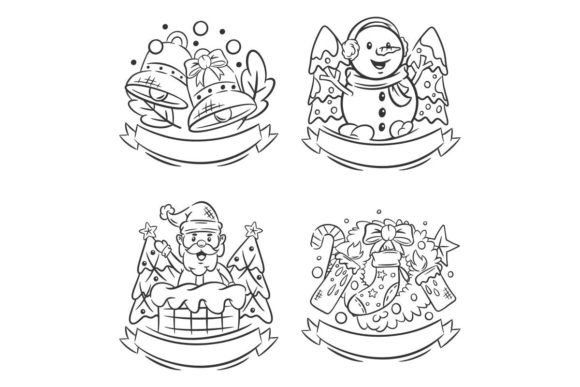 Hand Drawn Christmas Symbol Set of Illustrations