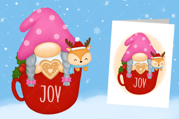 Mama Gnome Christmas Cup Clipart Illustrations