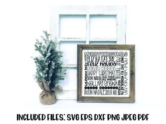 Merry Christmas Different Languages SVG Illustrations