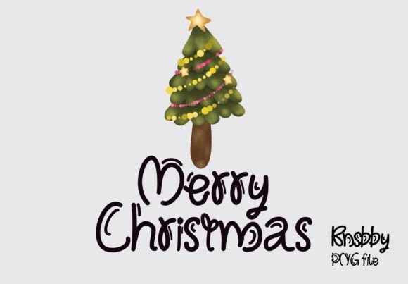 Merry Christmas Tree Clipart for Illustrations