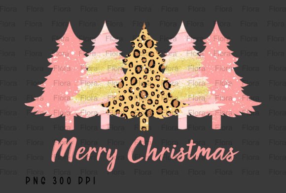 Merry Christmas Tree Leopard Cheetah PNG Illustration