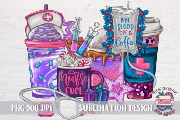 Nurse Fuel Christmas Sublimation PNG Illustration