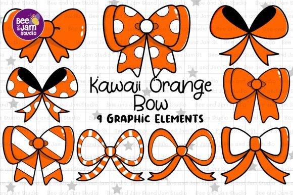 Orange Christmas Bow PNG Clipart for Editorial and Web Design